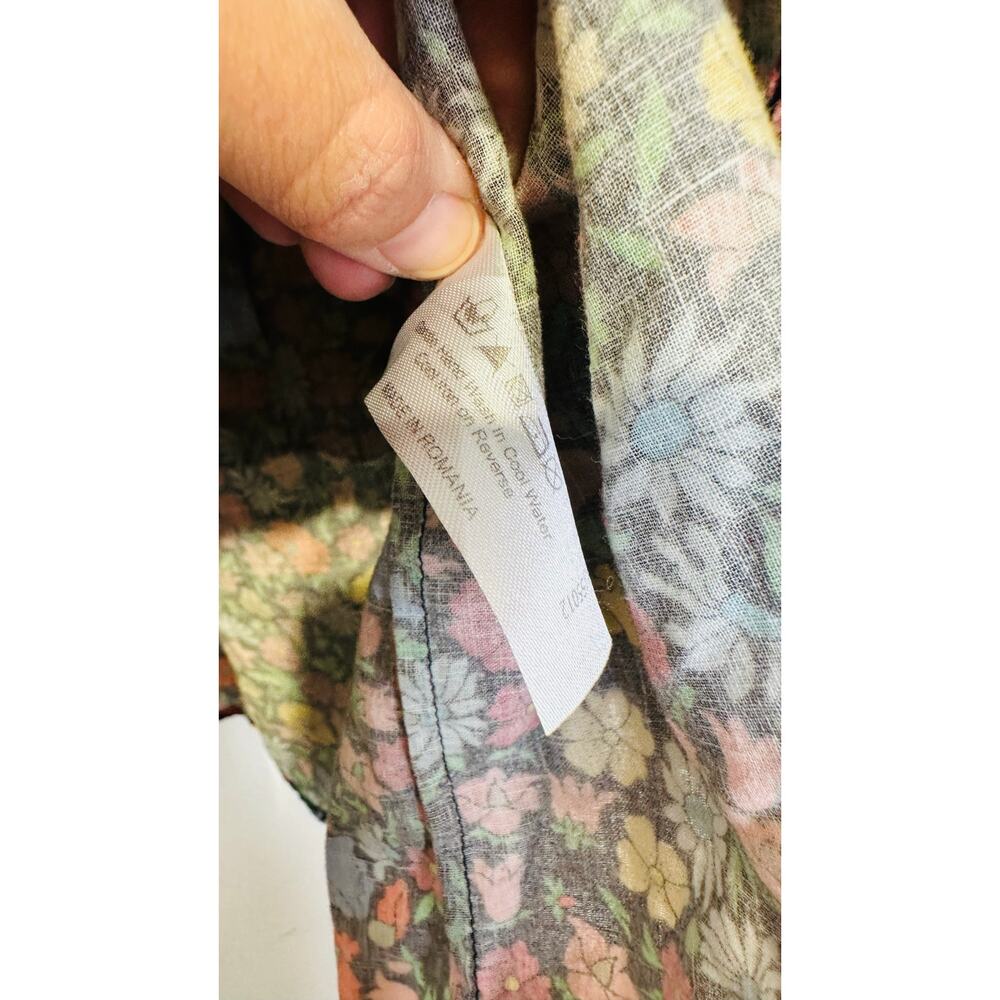 PERSEVERANCE Multicolor Floral Print Blooms Smocked Midi Skirt size 16 US 12 - Picture 11 of 12